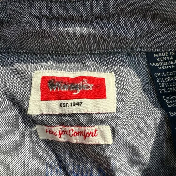 Men's Wrangler Rust Button-Up Shirt - Picture 2 of 3